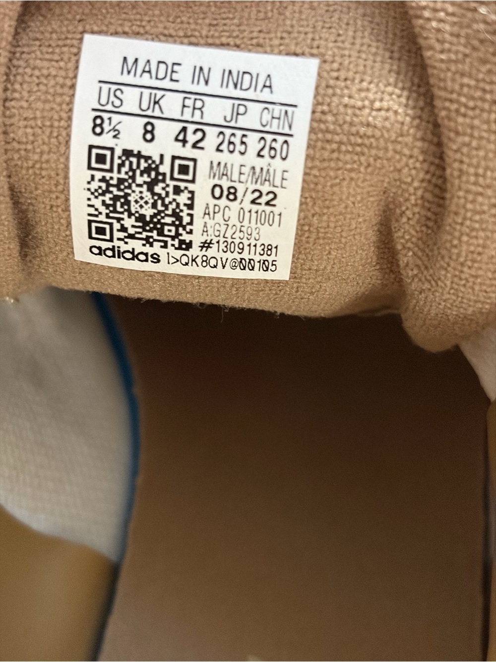Adidas Stan Smith Cordura trainers Pantone/Gum beige men’s Sz 8.5 skate - Picture 9 of 11